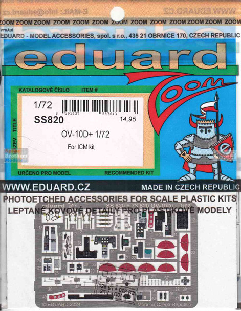 EDUSS820 1:72 Eduard Color Zoom PE - OV-10D+ Bronco (ICM kit)