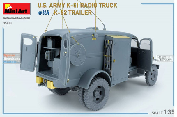 MIA35418 1:35 Miniart US Army K-51 Radio Truck with K-52 Trailer [Interior Kit]