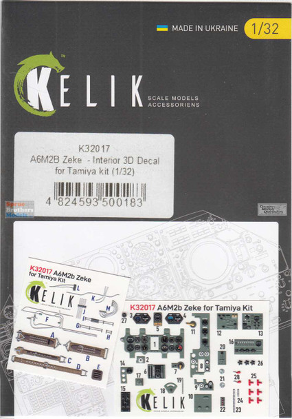 RESK32017K 1:32 ResKit/Kelik 3D Interior Set - A6M2b Zero (TAM kit)