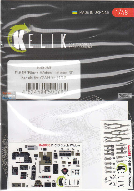 RESK48058K 1:48 ResKit/Kelik 3D Detail Set - P-61B Black Widow (GWH kit)