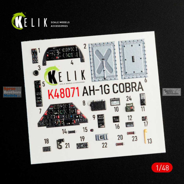 RESK48071K 1:48 ResKit/Kelik 3D Detail Set - AH-1G Cobra (ICM/SPH kit)