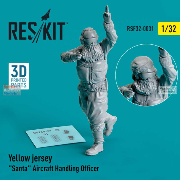 RESRSF320031F 1:32 ResKit Yellow Jersey Santa Aircraft Handling Officer Figure