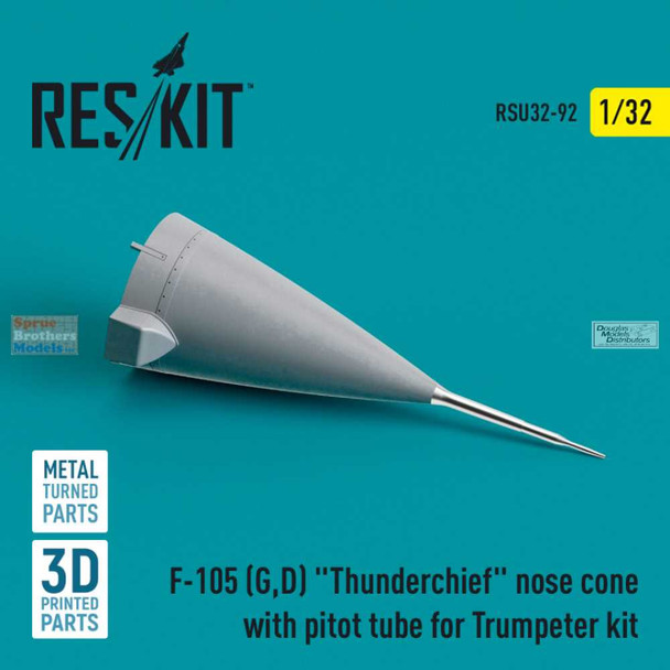 RESRSU320092U 1:32 ResKit F-105D F-105G Thunderchief Nose Cone with Pitot Tube (TRP kit)