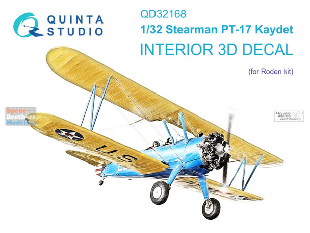 QTSQD32168 1:32 Quinta Studio Interior 3D Decal - PT-17 Kaydet (ROD kit)