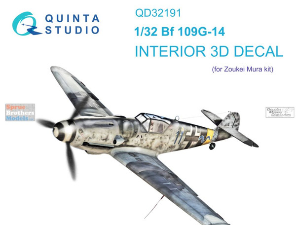 QTSQD32191 1:32 Quinta Studio Interior 3D Decal - Bf109G-14 (ZKM kit)