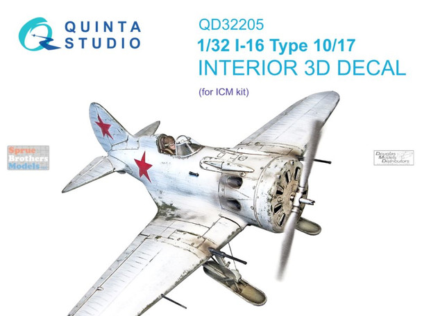 QTSQD32205 1:32 Quinta Studio Interior 3D Decal - I-16 Type 10/17 (ICM kit)