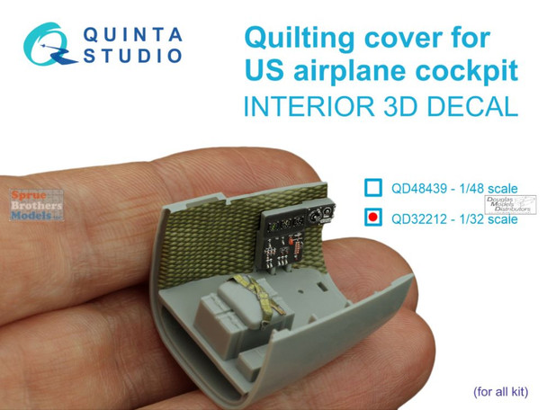 QTSQD32212 1:32 Quinta Studio Interior 3D Decal - Quilting Cover For US Airplane Cockpit