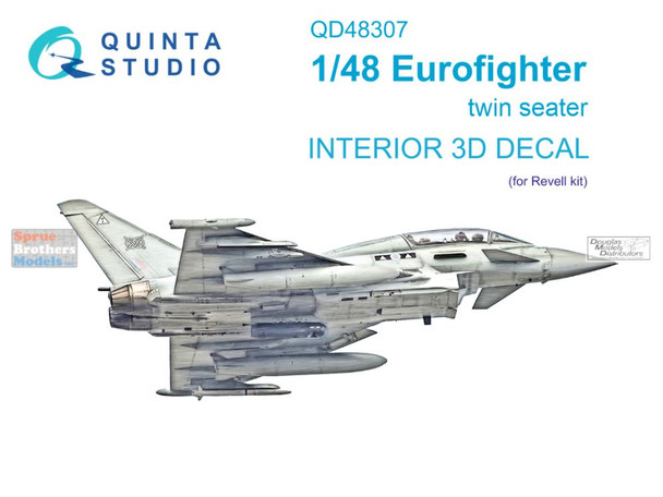 QTSQD48307 1:48 Quinta Studio Interior 3D Decal - Eurofighter Twin Seater (REV kit)