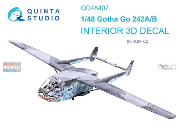 QTSQD48407 1:48 Quinta Studio Interior 3D Decal - Go242A/B (ICM kit)