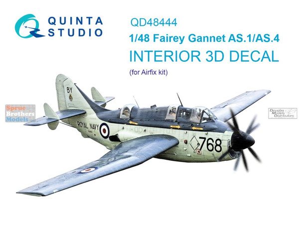 QTSQD48444 1:48 Quinta Studio Interior 3D Decal - Gannet AS.1/AS.4 (AFX kit)