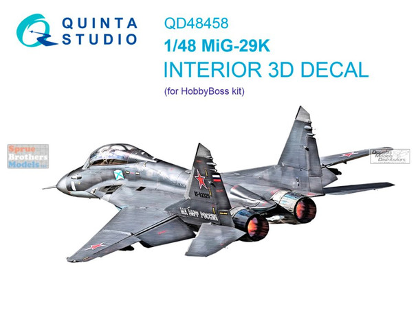 QTSQD48458 1:48 Quinta Studio Interior 3D Decal - MiG-29K Fulcrum (HBS kit)