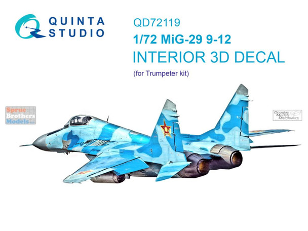 QTSQD72119 1:72 Quinta Studio Interior 3D Decal - MiG-29 Fulcrum 9-12 (TRP kit)