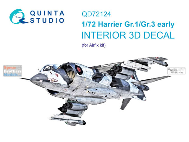 QTSQD72124 1:72 Quinta Studio Interior 3D Decal - Harrier GR.1/GR.3 Early (AFX kit)