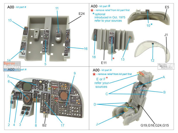 QTSQD72142 1:72 Quinta Studio Interior 3D Decal - A-6A Intruder (TRP kit)