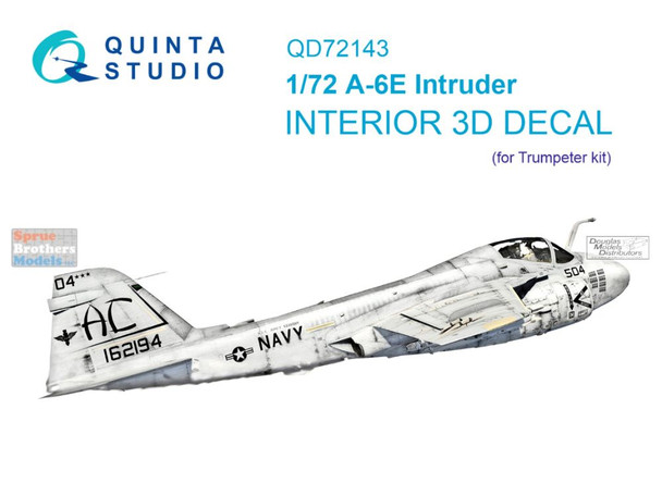 QTSQD72143 1:72 Quinta Studio Interior 3D Decal - A-6E Intruder (TRP kit)