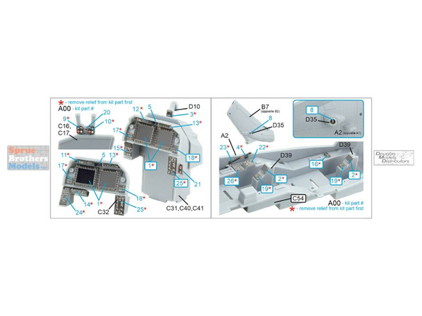 QTSQDS35119 1:35 Quinta Studio Interior 3D Decal - AH-1Z Viper (ACA kit) Small Version