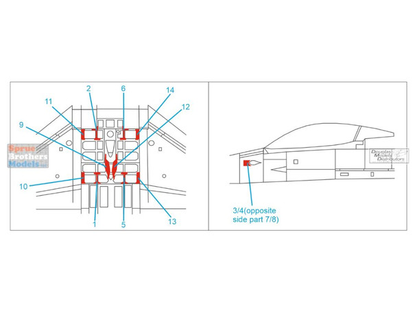 QTSQP32012 1:32 Quinta Studio 3D Decal - F-16C Block 40/42 Falcon Reinforcement Plates (TAM kit)