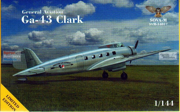 MDVSV14017 1:144 Modelsvit SOVA-M GA-43 Clark (Western Air Express & Swiss Air)