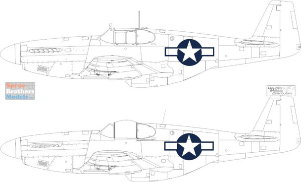 EDUEX1038 1:48 Eduard Mask - P-51B P-51C Mustang National Insignia (EDU kit)