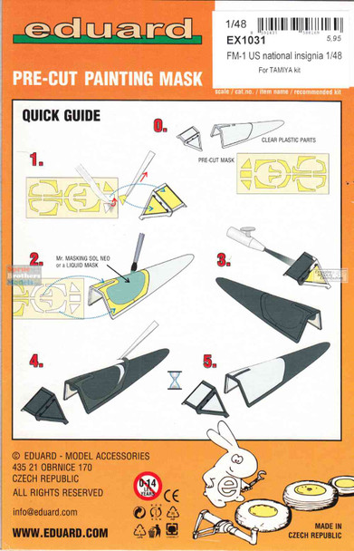 EDUEX1031 1:48 Eduard Mask - FM-1 Wildcat US National Insignia (TAM kit)