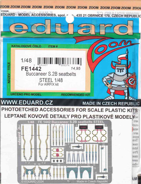 EDUFE1442 1:48 Eduard Color Zoom PE - Buccaneer S.2B Seatbelts (AFX kit)