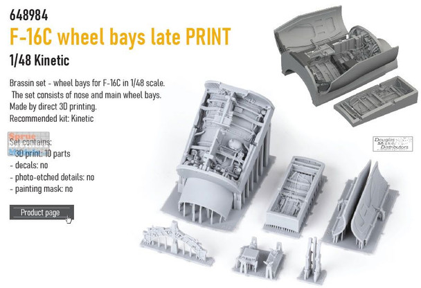 EDU648984 1:48 Eduard Brassin - F-16C Falcon Wheel Bays Late (KIN kit)