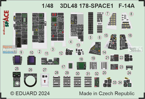 EDU3DL48178 1:48 Eduard SPACE - F-14A Tomcat (GWH kit)