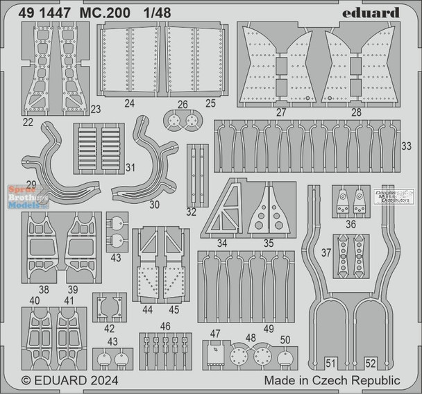 EDU491447 1:48 Eduard Color PE - MC.200 Saetta Detail Set (ITA kit)