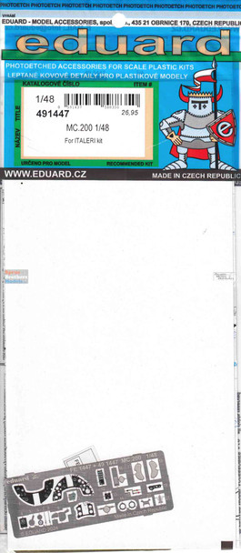 EDU491447 1:48 Eduard Color PE - MC.200 Saetta Detail Set (ITA kit)