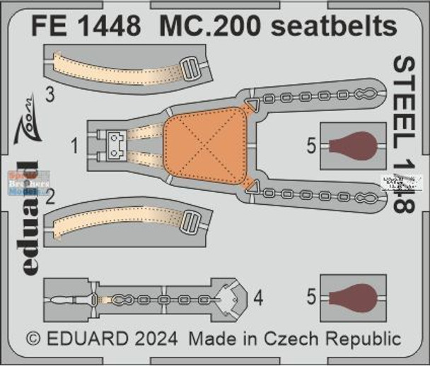 EDUFE1448 1:48 Eduard Color Zoom PE - MC.200 Saetta Seatbelts (ITA kit)