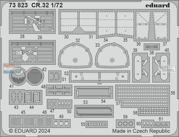 EDU73823 1:72 Eduard Color PE - CR.32 Freccia Detail Set (ITA kit)