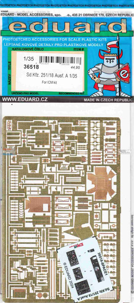EDU36518 1:35 Eduard PE - Sd.Kfz.251/18 Ausf.A (ICM kit)