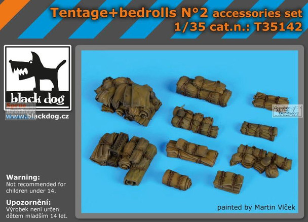 BLDT35142T 1:35 Black Dog Tentage + Bedrolls Accessory Set #2