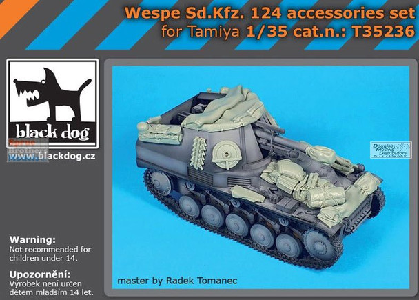 BLDT35236T 1:35 Black Dog Wespe Sd.Kfz.124 Stowage Accessories Set (TAM kit)