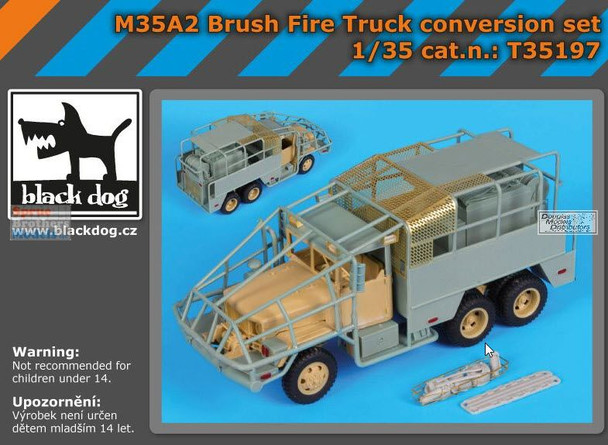 BLDT35197T 1:35 Black Dog M35A2 Brush Fire Truck Conversion Set (AFV kit)