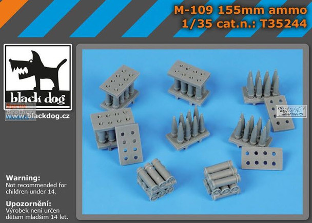 BLDT35244T 1:35 Black Dog M109 155mm Ammo Set