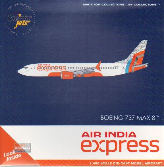 GEMGJ2260 1:400 Gemini Jets Air India Express B737 Max 8 Reg #VT