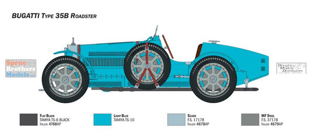 ITA4713 1:12 Italeri Bugatti Type 35B Roadster