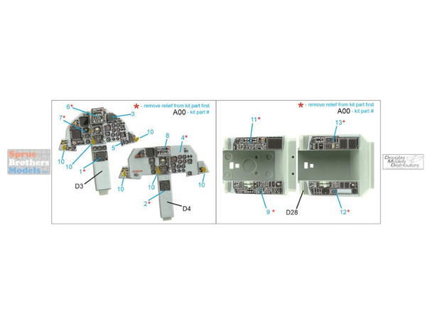 QTSQDS48415 1:48 Quinta Studio Interior 3D Decal - F-15D Eagle (ACA kit) Small Version