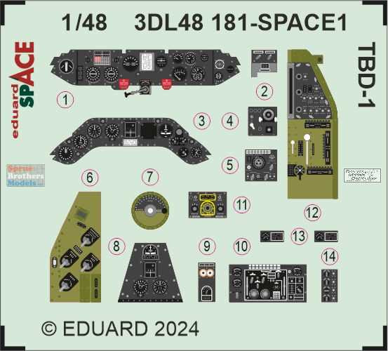 EDU3DL48181 1:48 Eduard SPACE - TBD-1 Devastator (HBS kit) - Sprue