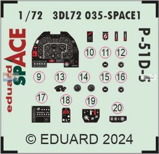 EDU3DL72035 1:72 Eduard SPACE - P-51D-5 Mustang (EDU kit)