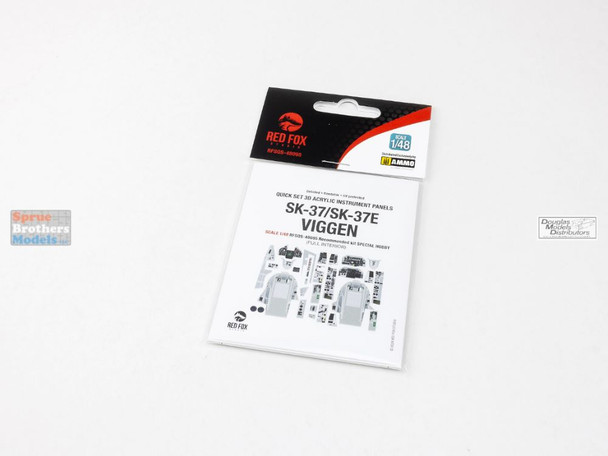 RFSQS48095 1:48 Red Fox Studio Quick Set Acrylic Instrument Panel - SK-37 SK-37E Viggen (SPH kit)