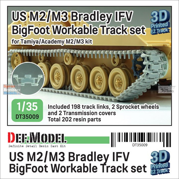 DEFDT35009 1:35 DEF Model US M2/M3 Bradley IFV Big Foot Workable Track Set (3D Printed)