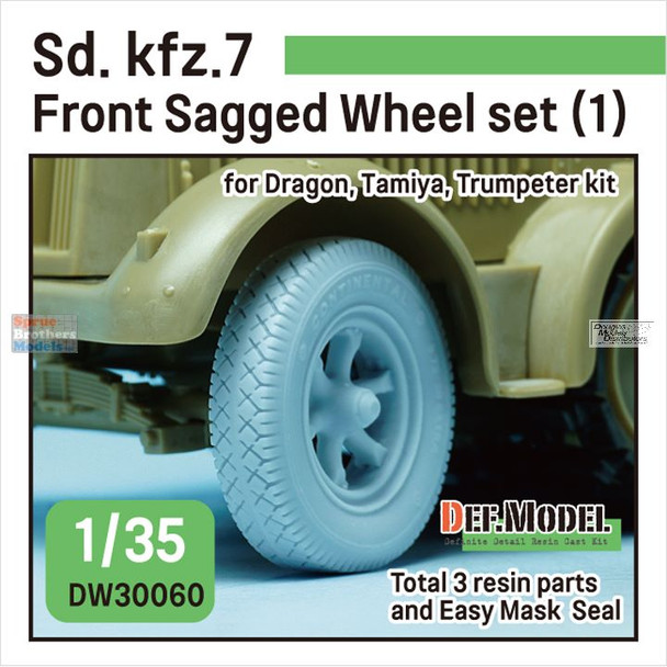 DEFDW30060 1:35 DEF Model Sd.Kfz.7 Front Sagged Wheel Set #1