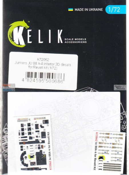 RESK72062K 1:72 ResKit/Kelik 3D Detail Set - Ju88A-4 (REV kit)