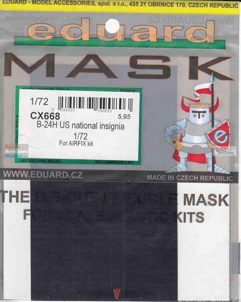 EDUCX668 1:72 Eduard Mask - B-24H Liberator National Insignia (AFX kit)