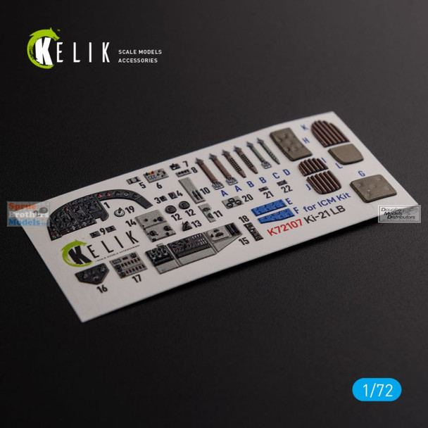 RESK72107K 1:72 ResKit/Kelik 3D Detail Set - Ki-21 Sally (ICM kit)