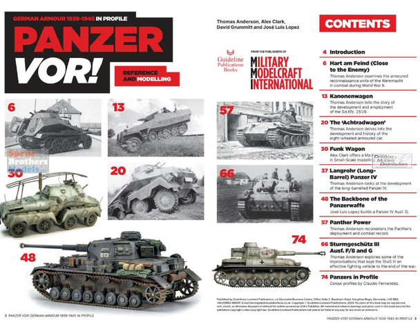 WPTPV001 Guideline Publications - Panzer Vor! German Armour 1939-1945 In Profile