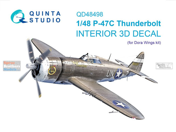 QTSQD48498 1:48 Quinta Studio 3D Decal - P-47C Thunderbolt (DRW kit)