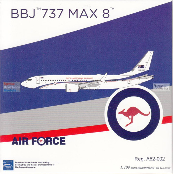 NGM88036 1:400 NG Model Royal Australian Air Force B737 Max8 Reg #A62-002 (pre-painted/pre-built)
